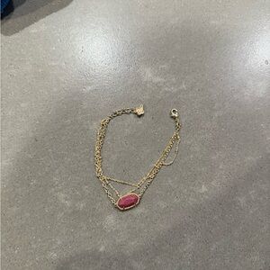Elegant Gold Chain Bracelet with Maroon Stone- Kendra Scott